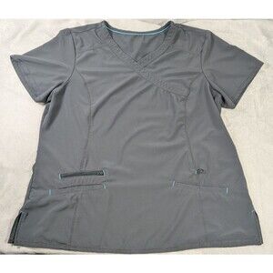 Scrubstar Professional Womens XL Pewter Gray Scrub Top WM877A Stretch Pockets